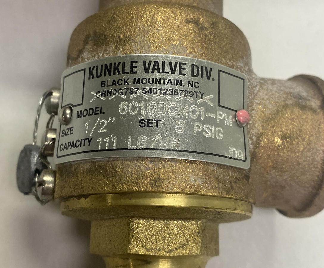 KUNKLE,6010DCM01-PM0005,PRESSURE RELIEF VALVE NOS