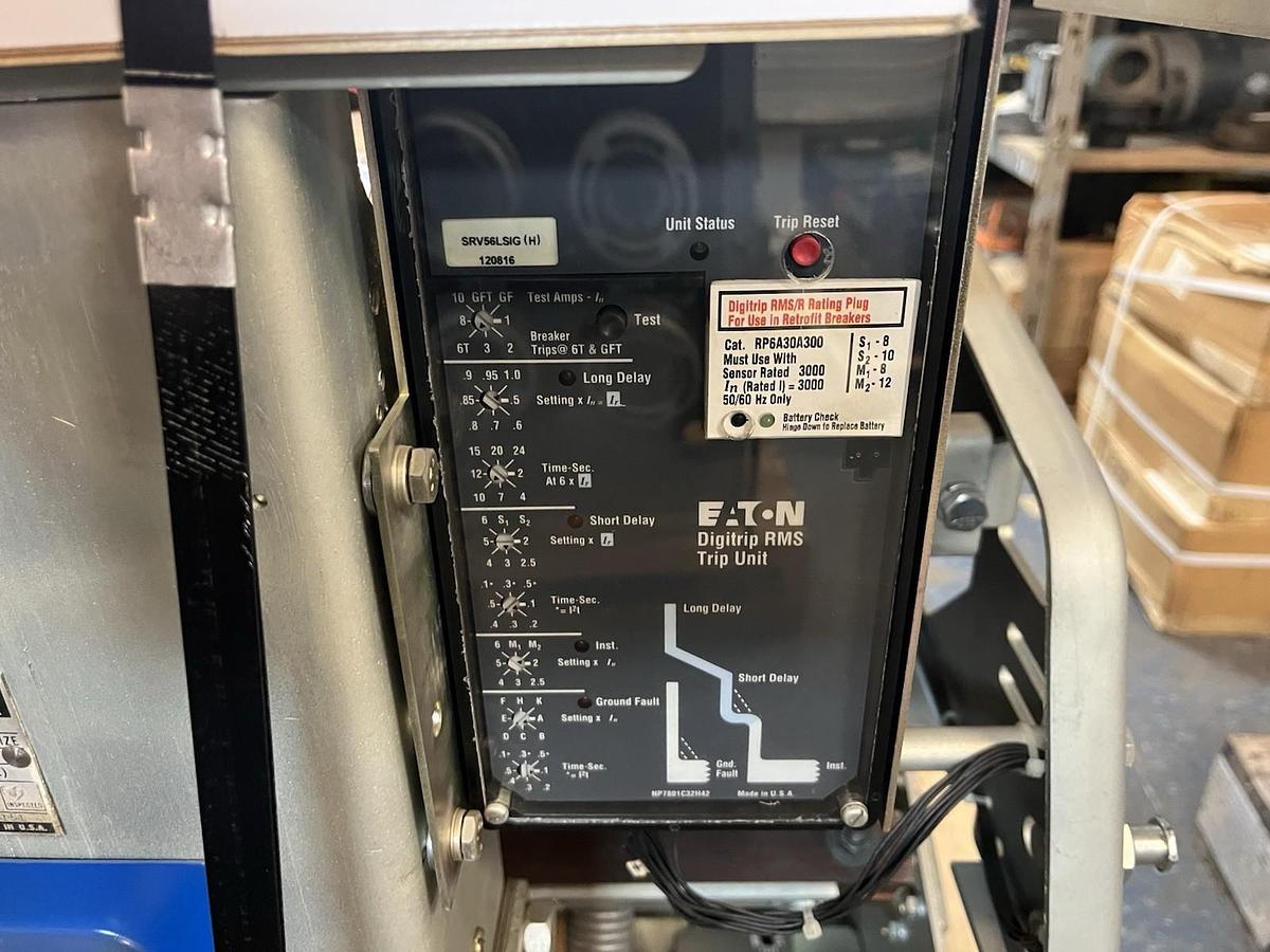 Used GE,AK-2-75-4,LOW VOLTAGE CIRCUIT BREAKER 3000 AMP 600V EATON DIGITRIP TRIP UNIT