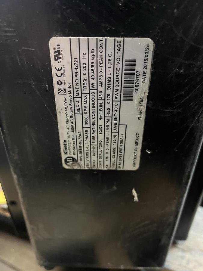 ALLEN BRADLEY,MPL-B680F-MJ72AA,INVERTER DUTY AC SERVO MOTOR