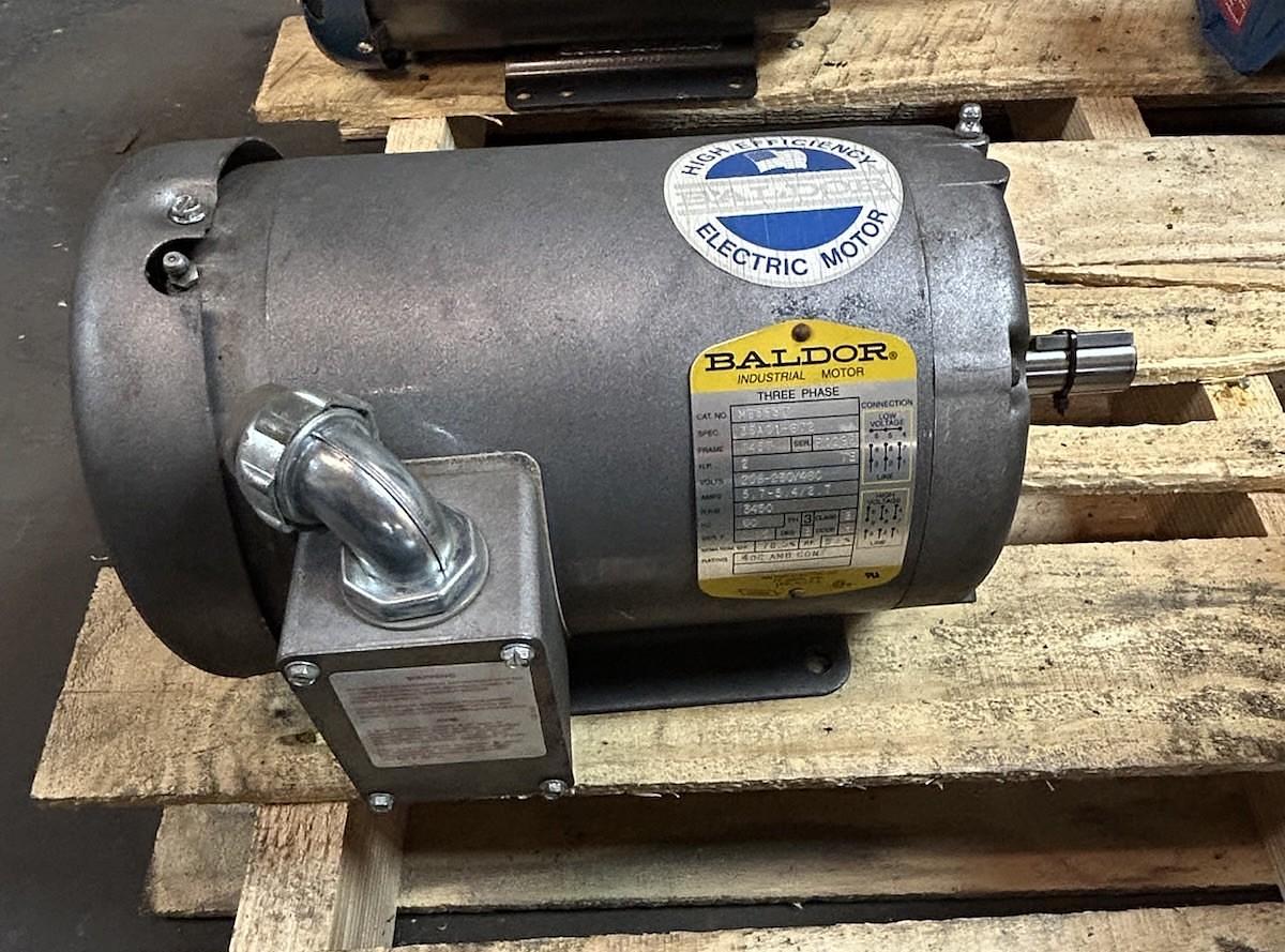Used BALDOR,M3555T,MOTOR 2HP 208-230/460V 3450RPM 3PH 145T FRAME