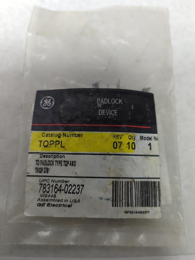 Used GENERAL ELECTRIC,TQPPL,PADLOCK DEVICE TO PADLOCK TYPE TQP & THQP C/B  REV 07 NOS