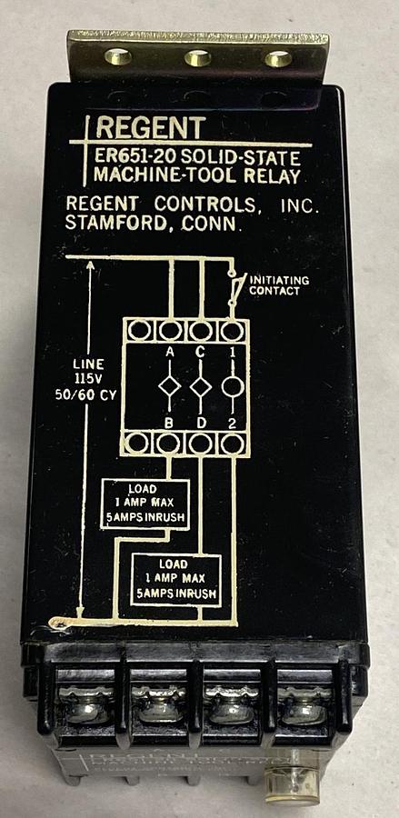 REGENT CONTROLS,ER651-20-120,RELAY 5A 3POLE 115V NOS