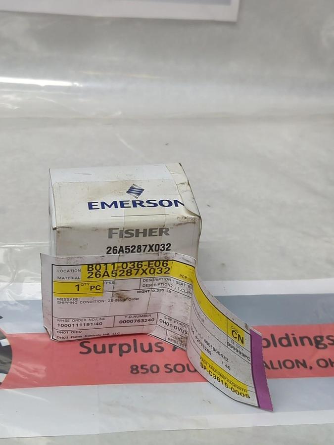 EMERSON/FISHER,26A5287X032,SEAT RING ALLOY 6 AUX STM NOS
