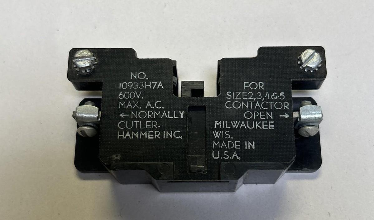 Used CUTLER-HAMMER,10933H7A,AUXILIARY CONTACT