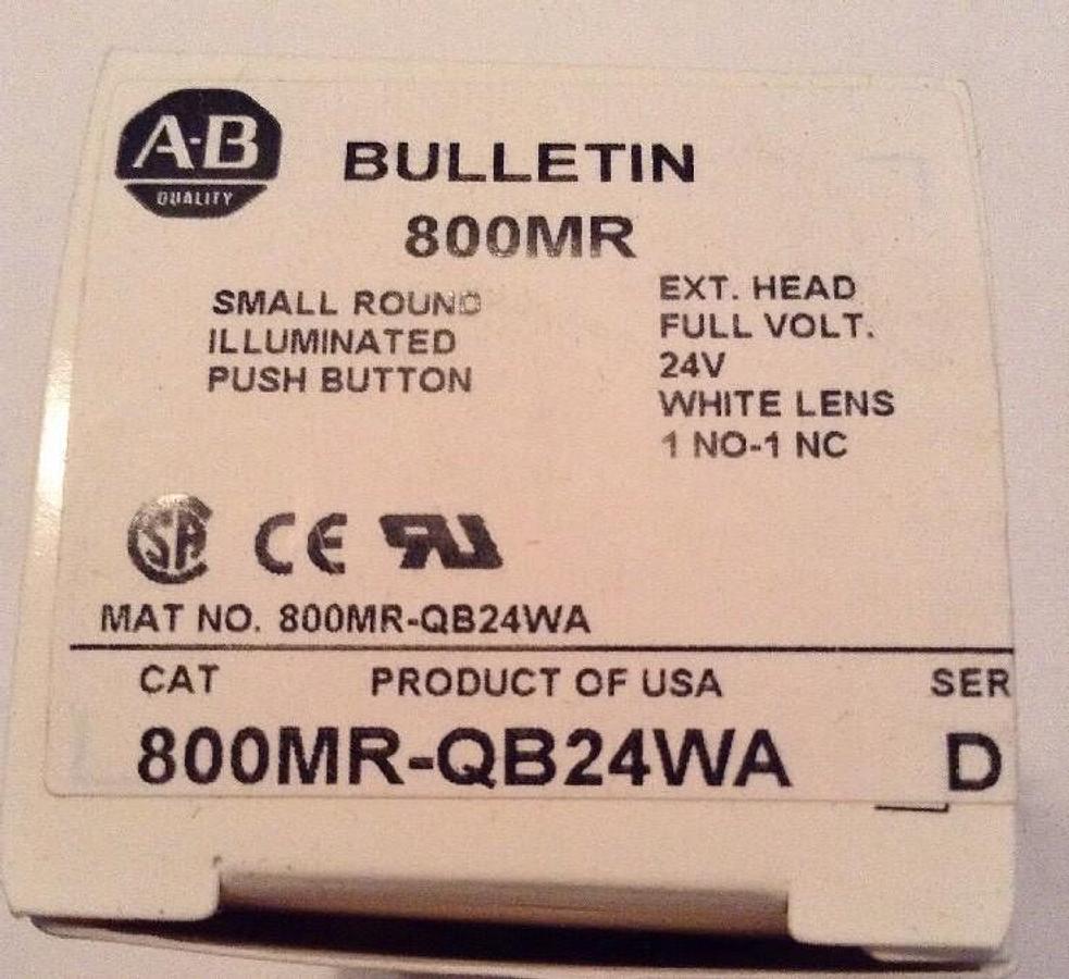 Allen-Bradley,800MR-QB24WA,Round Illuminated Push Button White Series D
