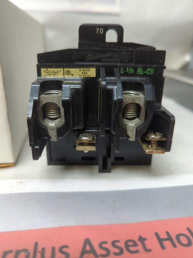 PUSH-O-MATIC,P4270,CIRCUIT BREAKER 70 AMP 2-POLE NOS