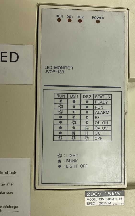 Used Yaskawa,656RC5,Varispeed Model CIMR-R5A2015