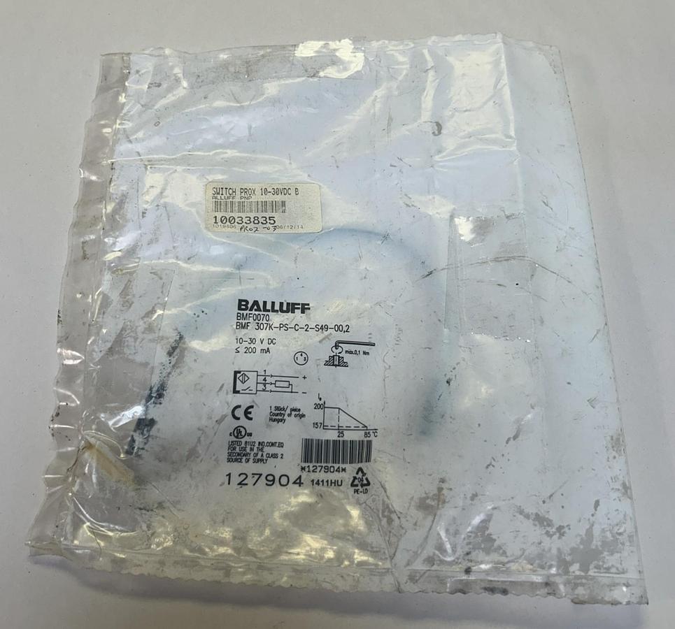 Used BALLUFF,BMF 307K-PS-C-2-S49-00,2,MAGNETIC FIELD SENSOR NEW