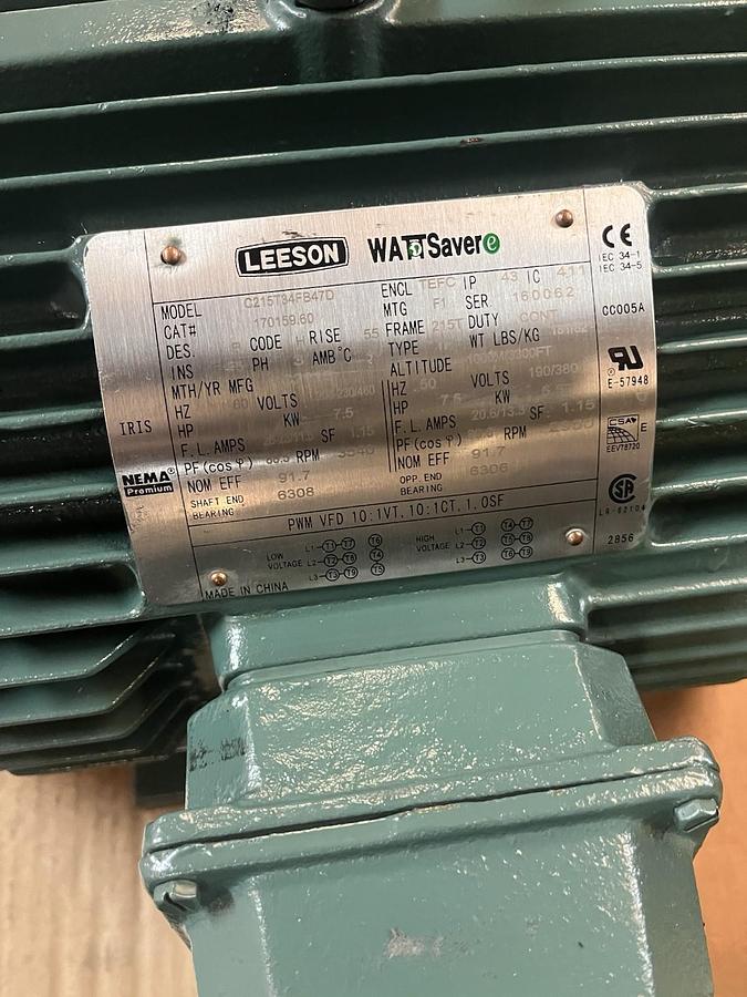 LEESON,170159.60,WATTSaver MOTOR 10HP 3540RPM 215T 3PH