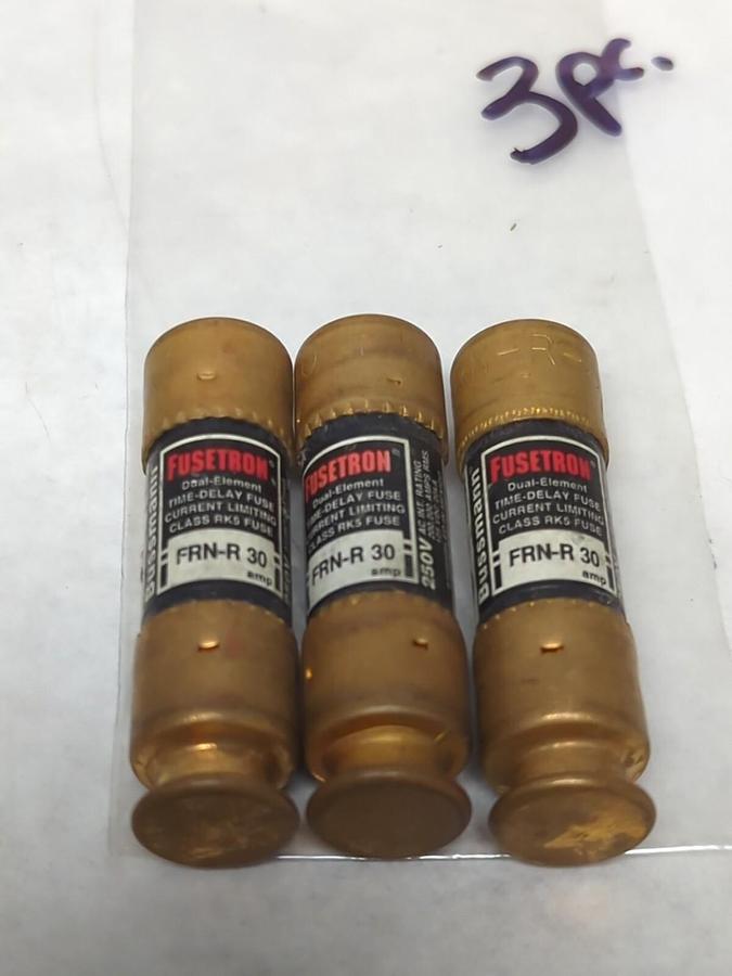 COOPER BUSSMANN,FRN-R-30,FUSETRON 30 AMP FUSE LOT OF 3 NOS