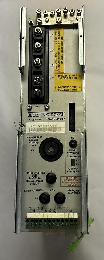 Used INDRAMAT,TVM1.2-050-W0/220,SERVO POWER SUPPLY REFURBISHED