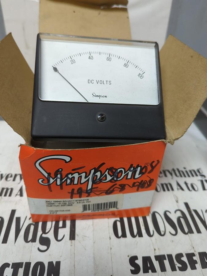 SIMPSON,19503434,MODEL  1329A 0-100DCV PANEL METER NOS