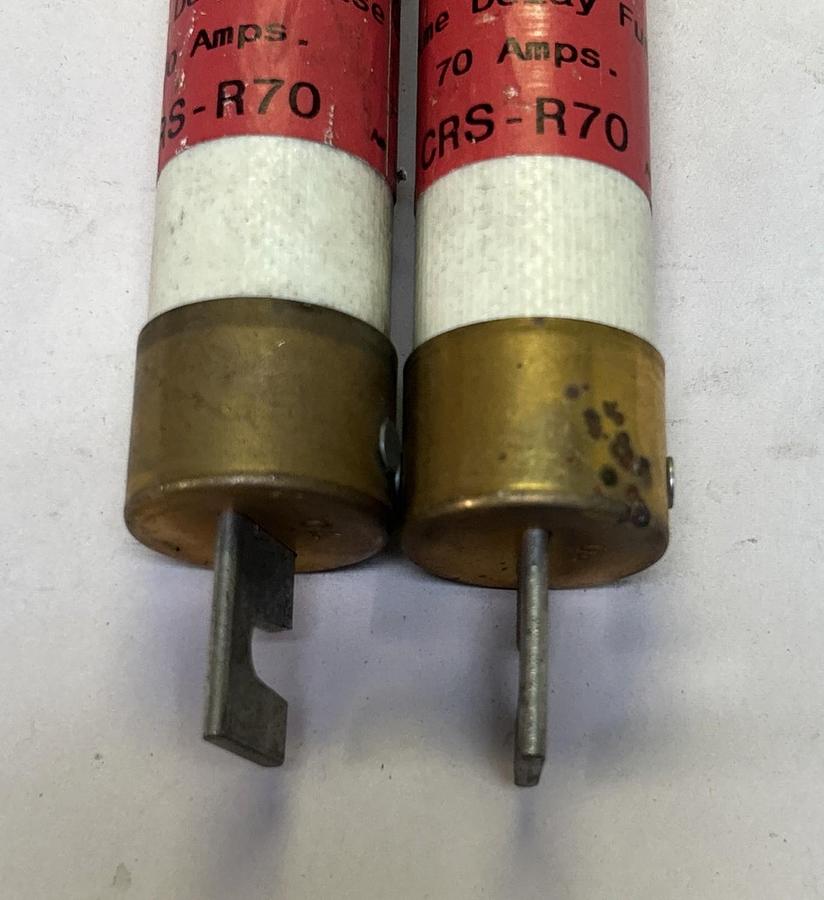 Used GEC ALSTHOM,CRS-R70,TIME DELAY FUSE 70A 600V LOT OF 2
