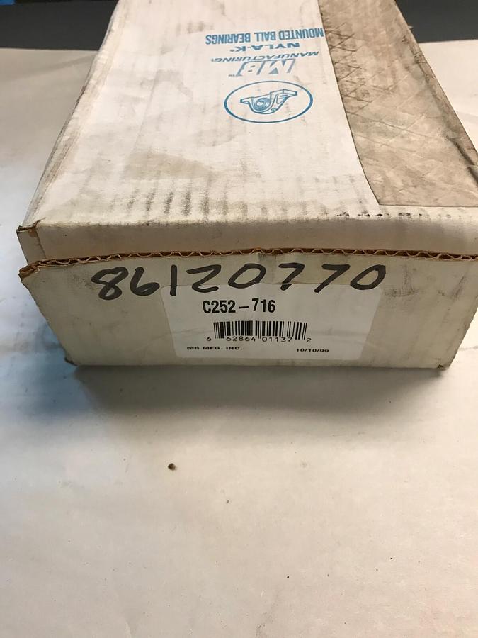 Used MB Manufacturing,C252-716,Nyla-k Pillow Block Bearing 2-7/16 INCH SEALED BOX