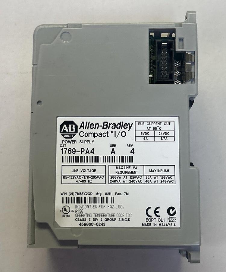 Used ALLEN BRADLEY,1769-PA4,POWER SUPPLY