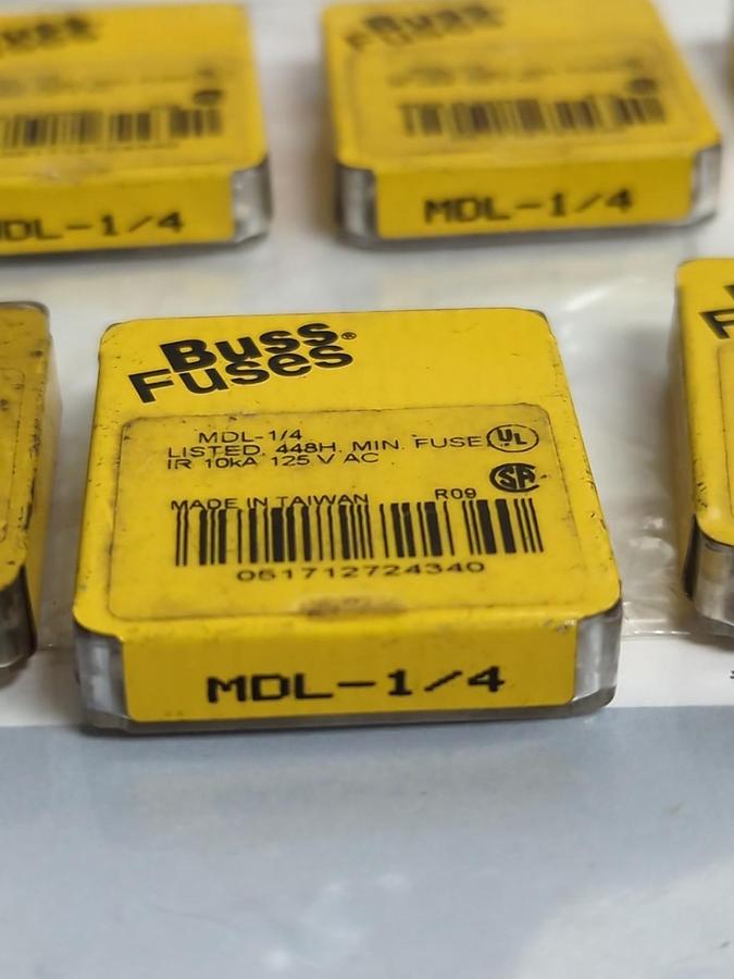 COOPER BUSSMANN,MDL-1/4,1/4 AMP FUSE LOT OF 54 NOS
