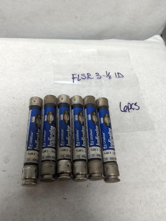 Used LITTELFUSE,FLSR 3-1/2ID,INDICATOR 3-1/2 AMP FUSE LOT OF 6 PRE-OWNED
