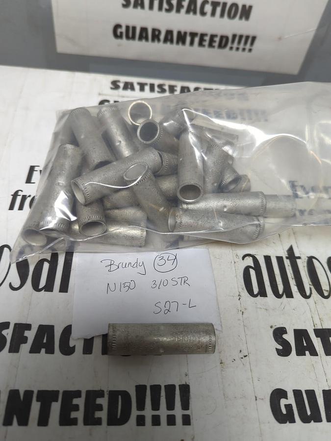 BURNDY,N150 3/0 STR S-27-L,COMPRESSION LINE SPLICE LOT OF 34 NOS