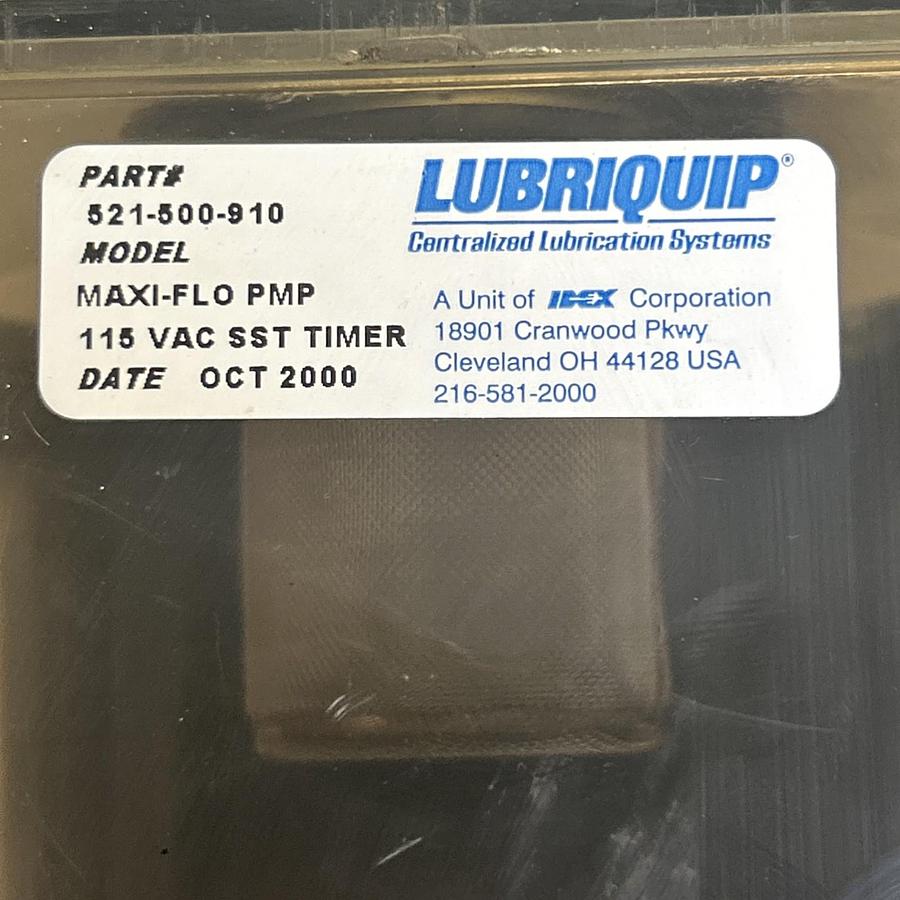 Used LUBRIQUIP,521-500-910,LUBRICATOR PUMP