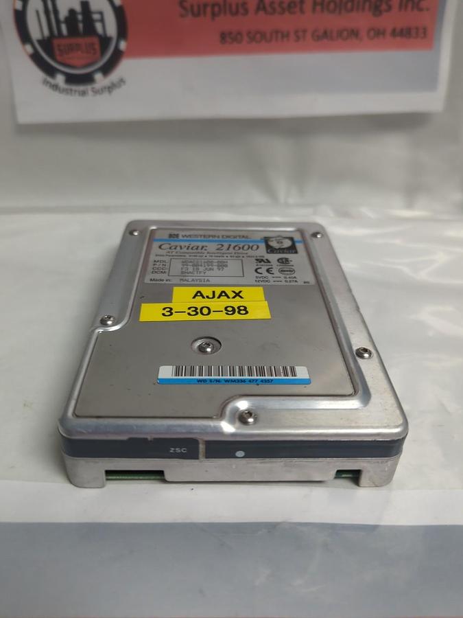 Used WESTERN DIGITAL CAVIAR,21600,HARD DRIVE WDAC21600-00H PRE-OWNED