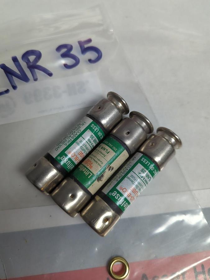 Used LITTELFUSE,FLNR-35,POWR-GARD 35 AMP FUSE LOT OF 3 PRE-OWNED