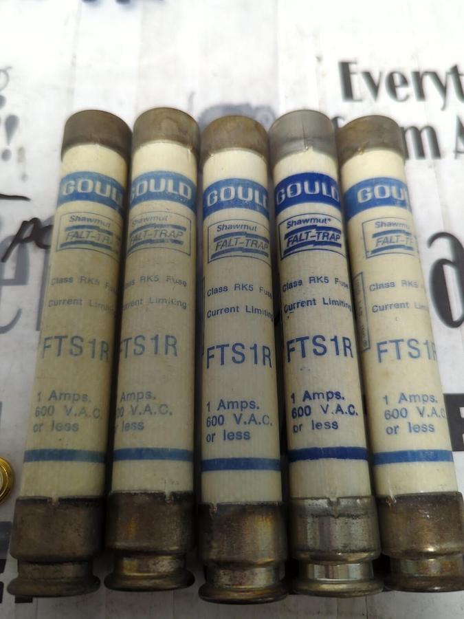 GOULD SHAWMUT,FTS1R,FALT-TRAP FUSES LOT OF 5 NOS