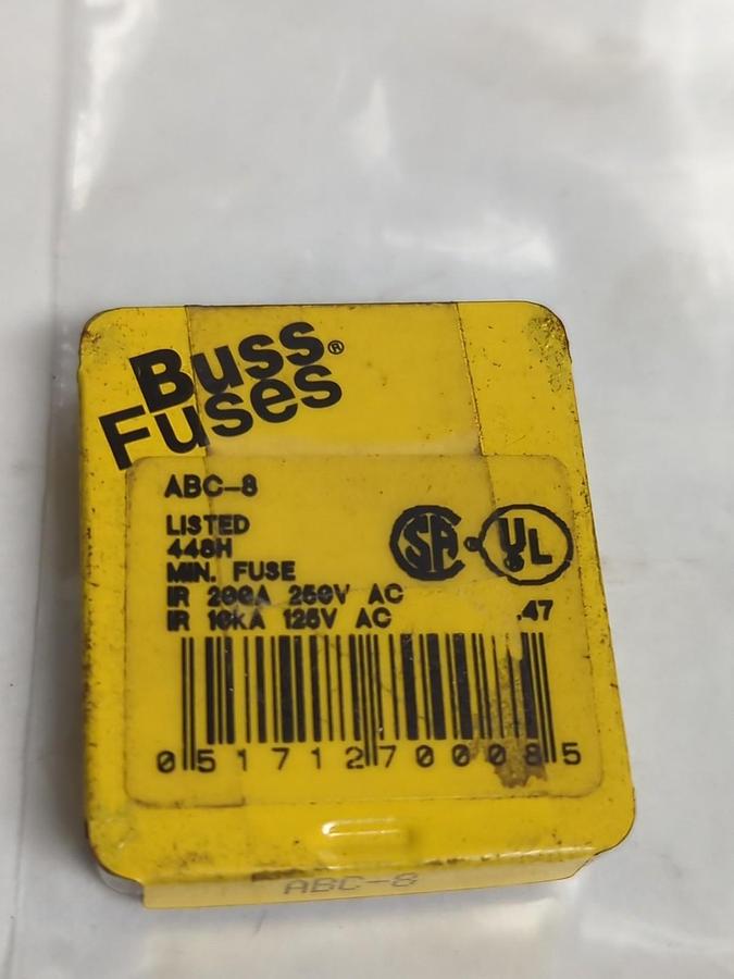 COOPER BUSSMANN,ABC-8,8 AMP FUSE LOT OF 10 NOS