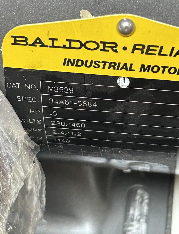 BALDOR,M3539,MOTOR 1/2HP 1140 RPM 230/460V 3PH 56 FRAME NEW