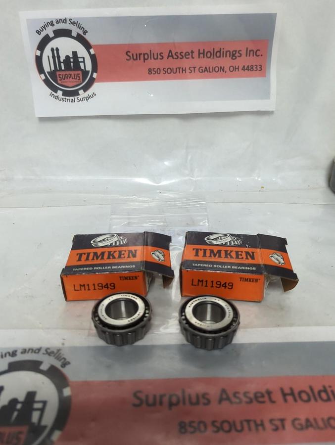 TIMKEN,LM11949,ROLLER BEARING CONE LOT OF 2 NOS