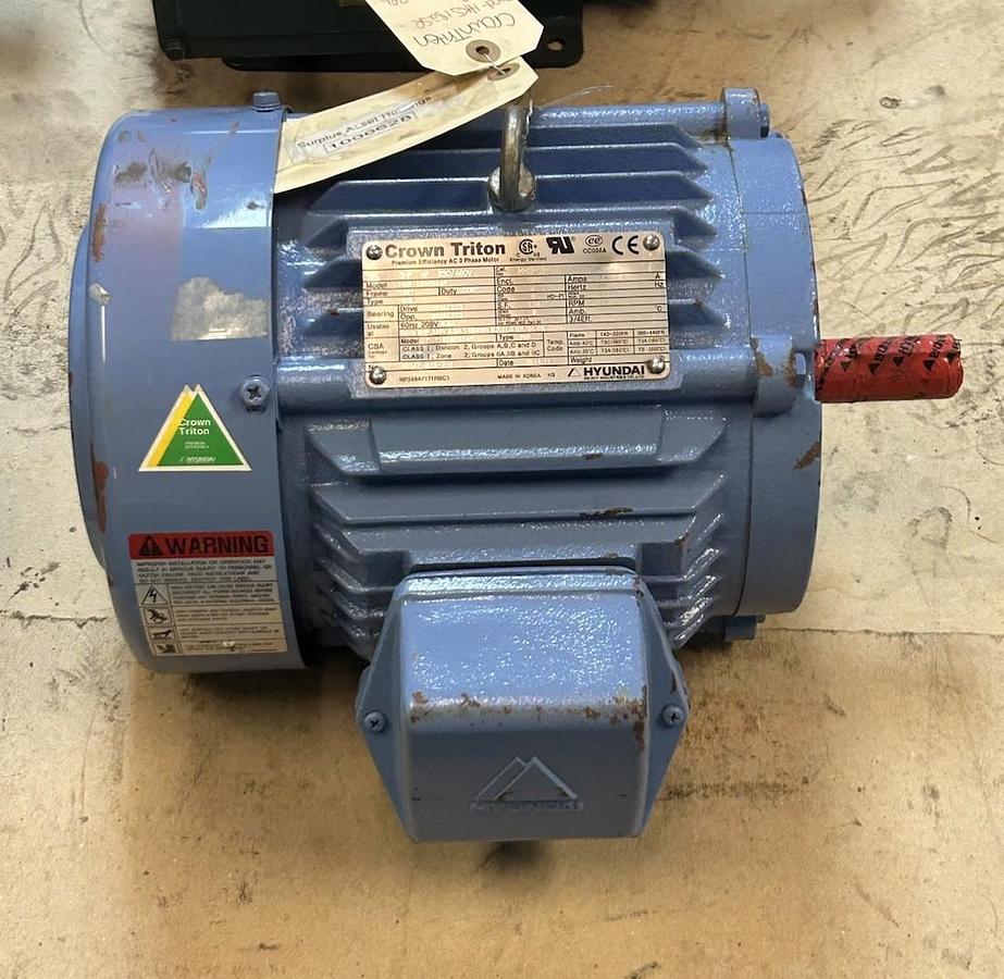 CROWN TRITON,HKS182S8235R,MOTOR 3HP 230/460V 1760RPM 3PH 182T FRAME