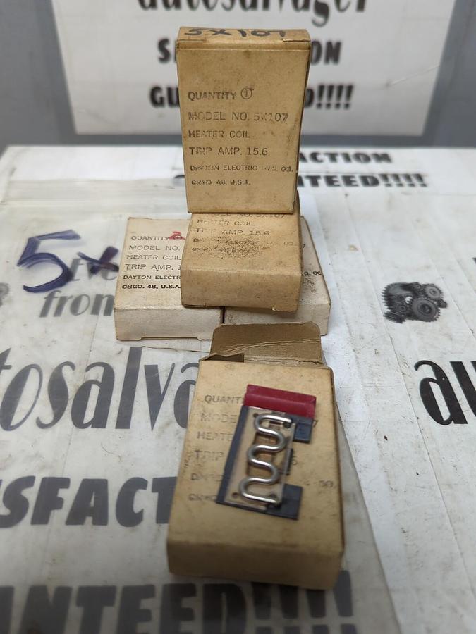 DAYTON,5X107,HEATER COIL TRIP AMP15.6 LOT OF 5 NOS