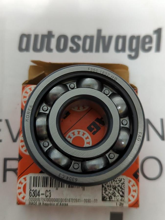 FAG,6304-C3,DEEP GROOVE BALL BEARING 20X52X15MM NOS