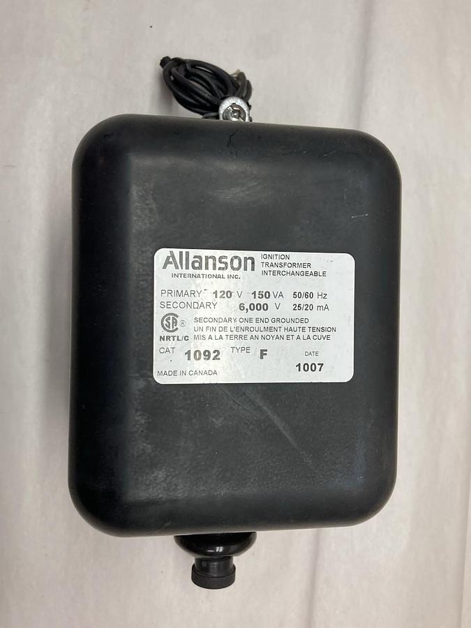 Used Allanson,1092 Type F,Ignition Transformer 120V 50/60Hz