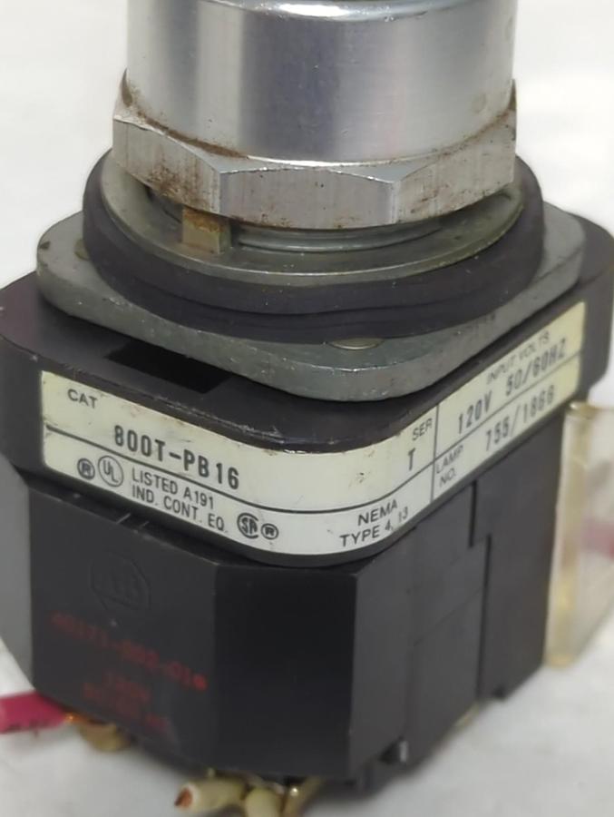 Used ALLEN BRADLEY,800T-PT16,SERIES T PUSH BUTTON GREEN PRE-OWNED