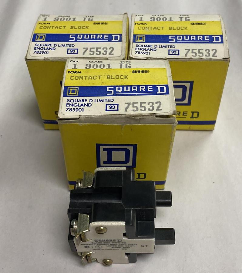 Used Square D,9001TG,Contract Block Lot of 3 NOS