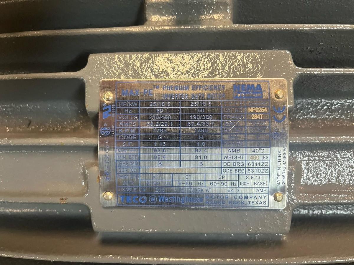 TECO,NP0254,MAX-PE INVERTER DUTY MOTOR 25HP 1765RPM 3PH 284T