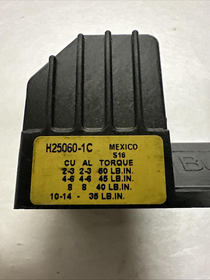 Used Buss,H25060-1C,250V 60A Fuse Holder