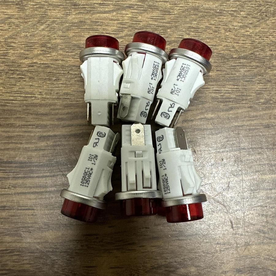 IDI,1050QC1,Red Panel Light Indicator LOT of 6