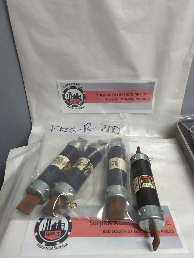 Used COOPER BUSSMANN,FRS-R-200,FUSETRON 200 AMP FUSE LOT OF 4 PRE-OWNED
