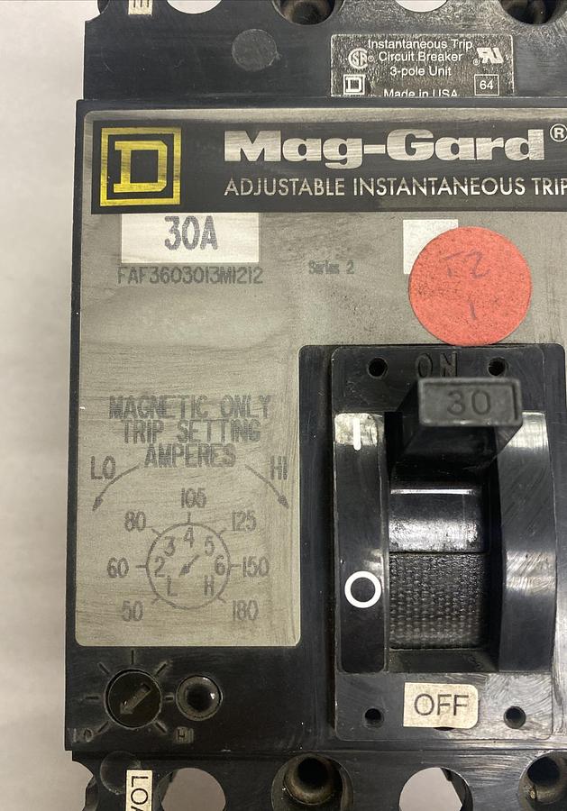 Square D,FAF3603013M1212,Circuit Breaker 30A 600V 3 Pole NOS