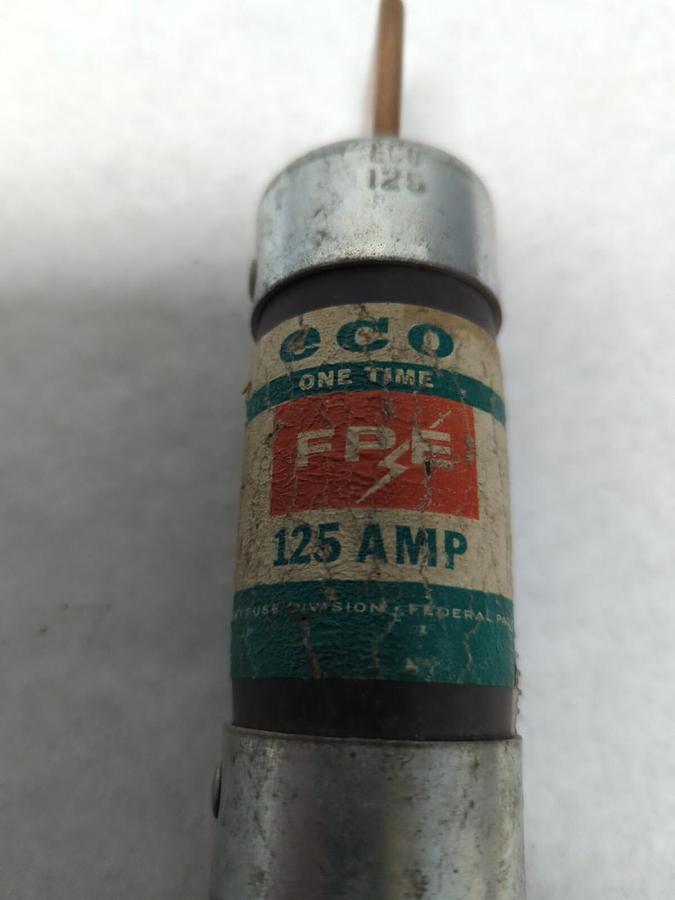 Used FEDERAL PACIFIC,FPE 125,ONE-TIME 125 AMP FUSE PRE-OWNED