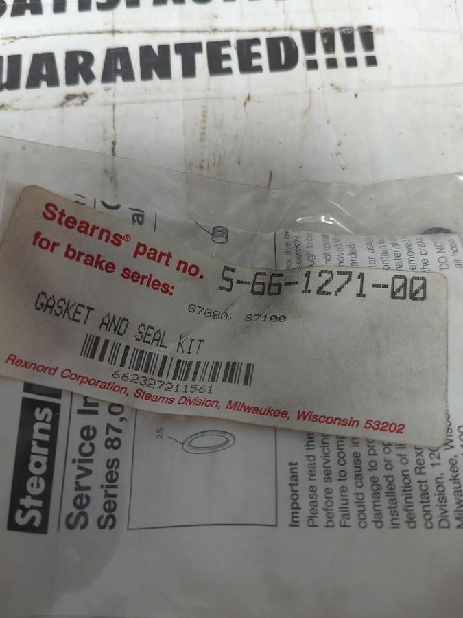 STEARNS,5-66-1271-00,GASKET & SEAL KIT FOR 87000/87100 SERIES DISC BRAKE NEW