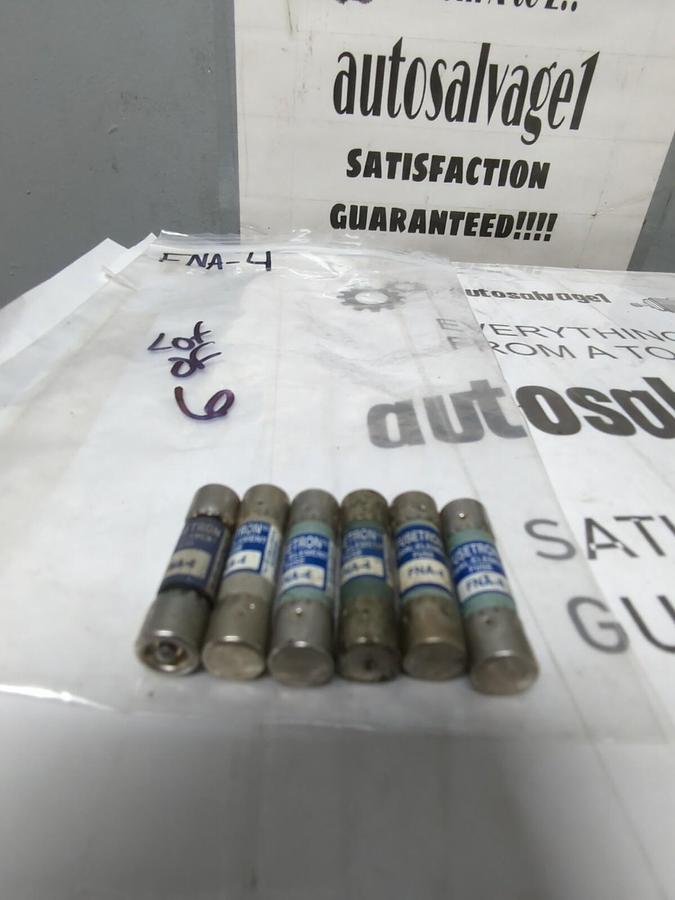 COOPER BUSSMANN,FNA-4,DUAL ELEMENT 4 AMP FUSES LOT OF 6 NOS