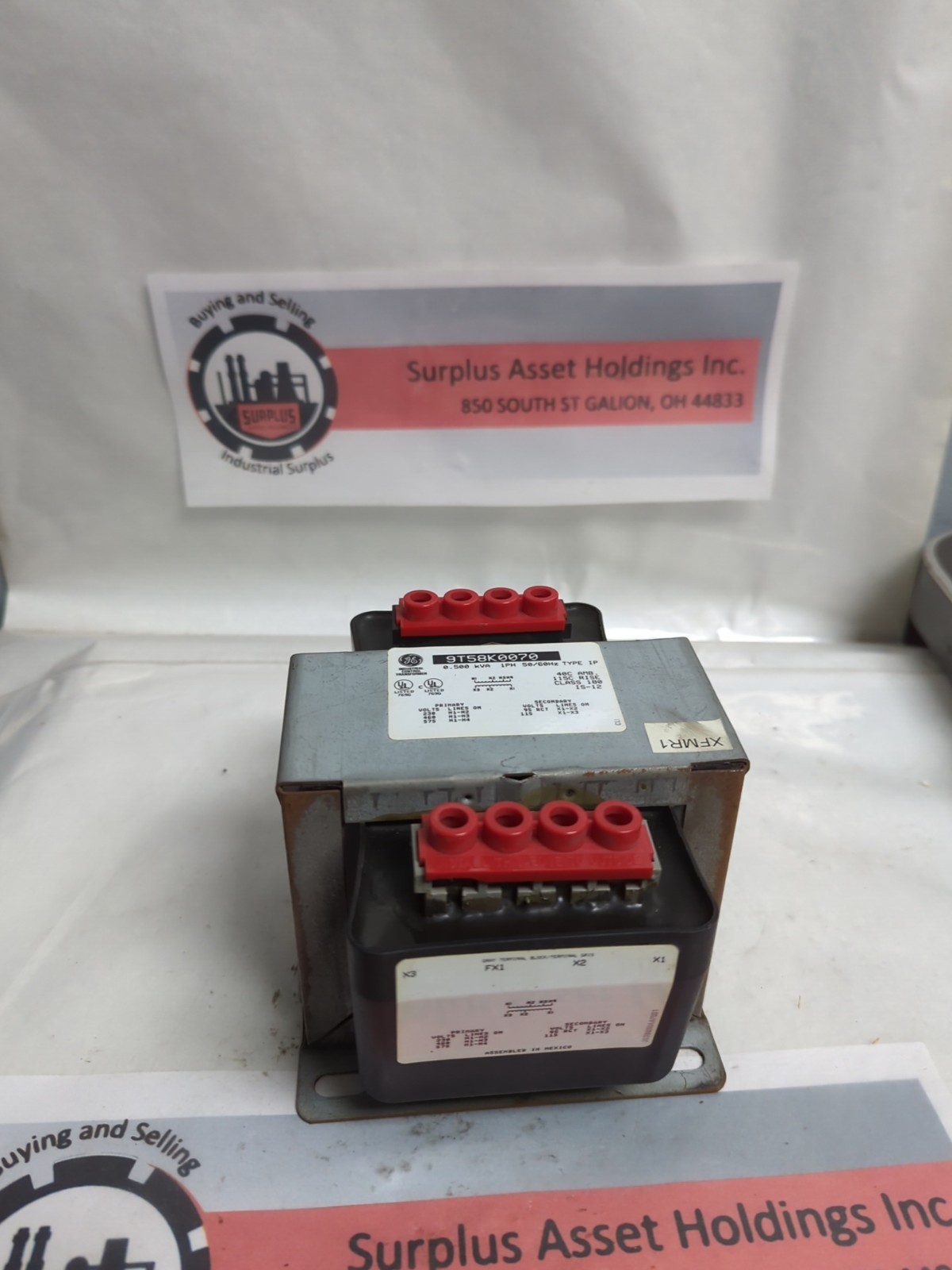 Used GE,9T58K0070,TYPE IP CONTROL TRANSFORMER PRE-OWNED