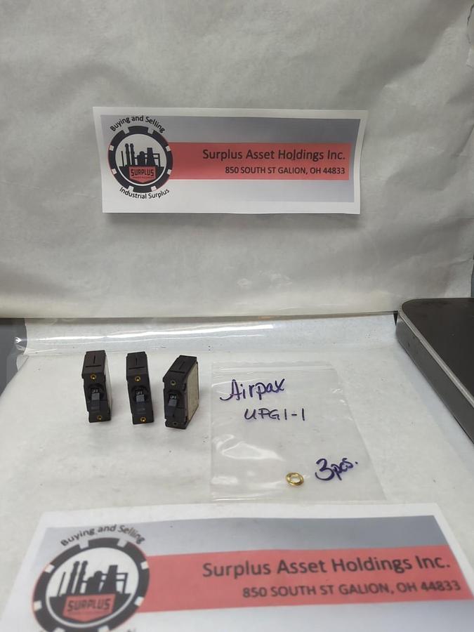 Used AIRPAX,UPG1-1,CIRCUIT BREAKER LOT OF 3 PRE-OWNED