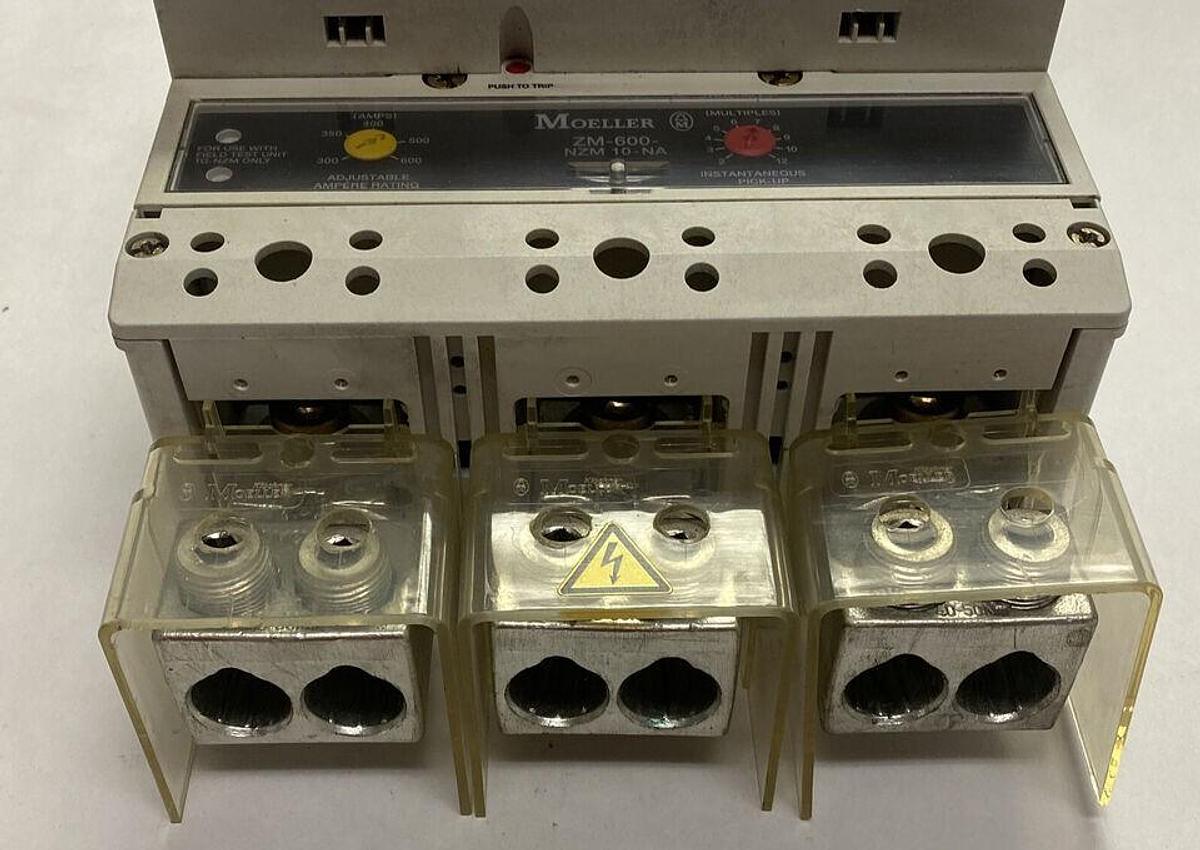 Used MOELLER,NZM10-600S-NA,CIRCUIT BREAKER 600A 600V W ZM-600-NZM10-NA TRIP MODULE