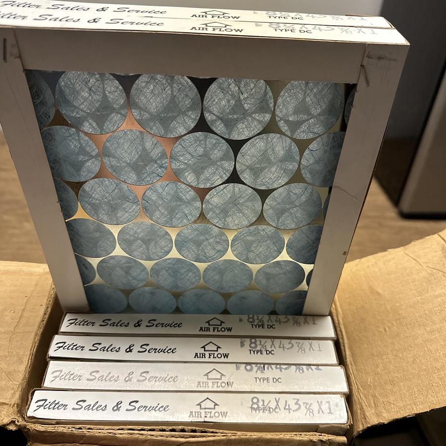 Filter Sales and Service,8 1/4" x 43 7/8" x 1",Air Filters Box of 6