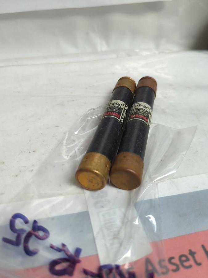Used COOPER BUSSMANN,FRS-R-25,FUSETRON 25 AMP FUSE LOT OF 2 PRE-OWNED