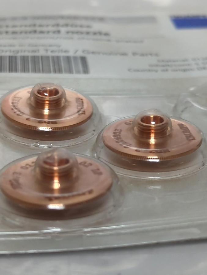 TRUMPF,0126933,CHROME PLATED LASER MACHINE NOZZLE 2.3MM/M8/ECE PACK OF 3 NOS