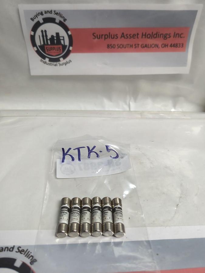 COOPER BUSSMANN,KTK-5,LIMITRON 5 AMP FUSE LOT OF 6 NOS